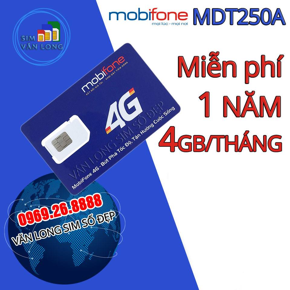 Sim 4g mobifone trọn gói 1 năm không nạp tiềƞ mdt250a gói 4gb/tháng x 12 tháng - sim 4g mobi.sim chưa kích hoạt