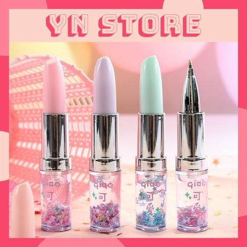 Bút Mực Nước Hình Thỏi Son nhỏ nhắn bỏ túi Dễ Thương Thân nhũ nước Lấp Lánh