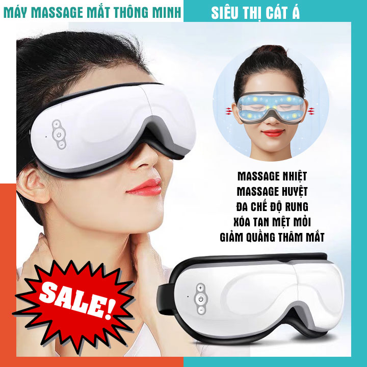 Máy massage mắt thông minh ED-1108, massage khí thái dương, massage nhiệt, massage rung tần số cao - BH 12 tháng