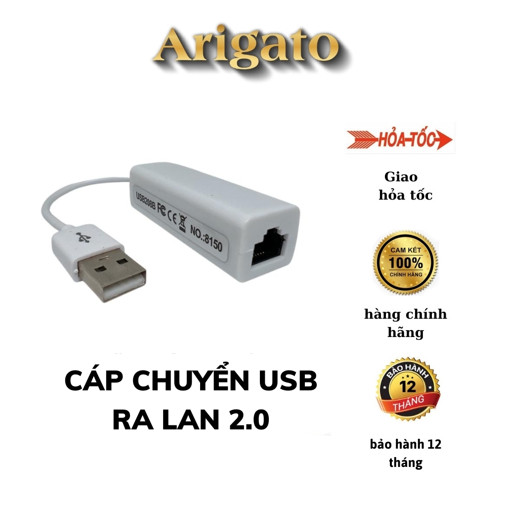 Cáp chuyển usb ra lan, usb to lan rj45 chuẩn 2.0