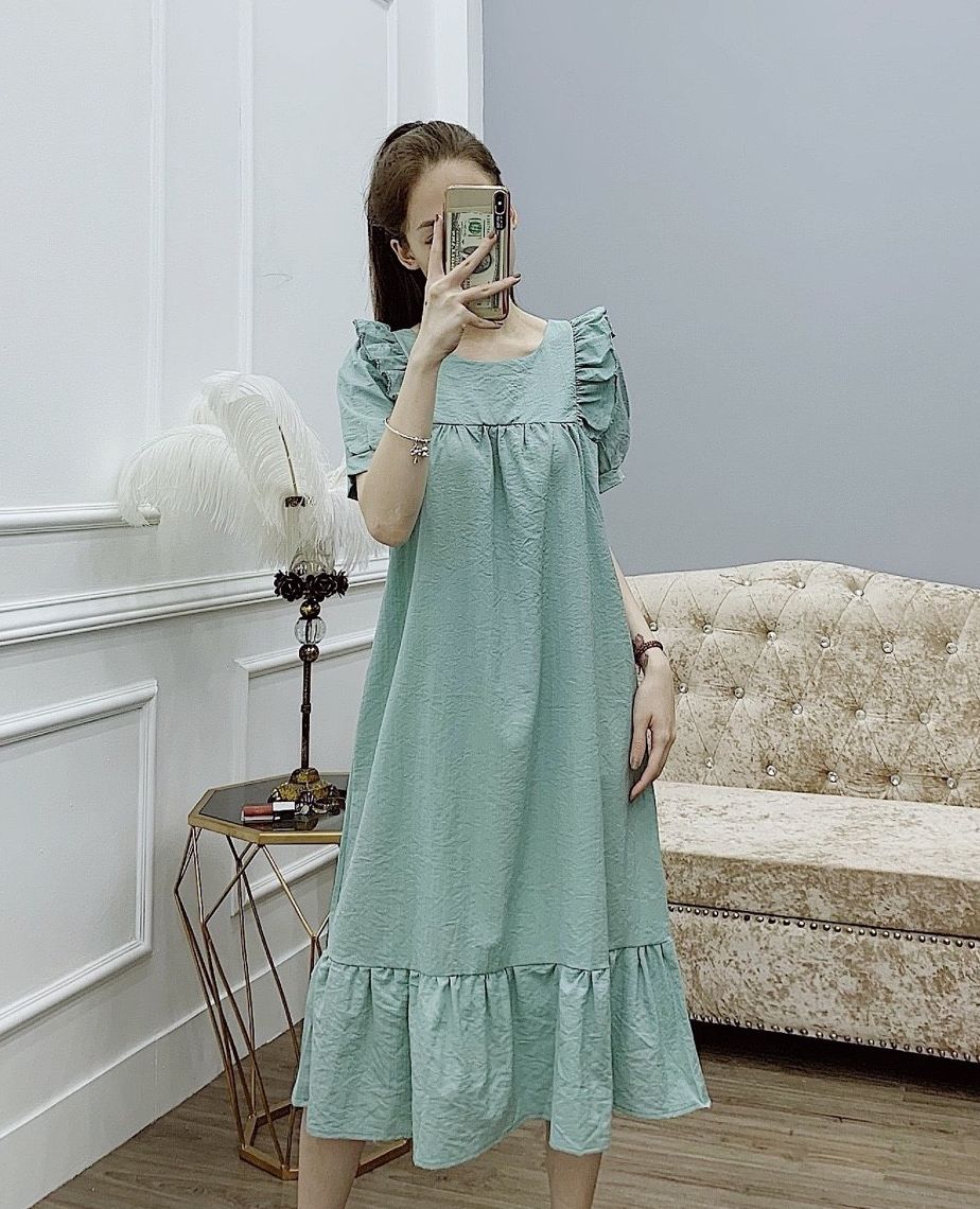 [FREESHIPMAX] Đầm bầu công sở/đồ bầu công sở pha kẻ mẫu thiết kế mới