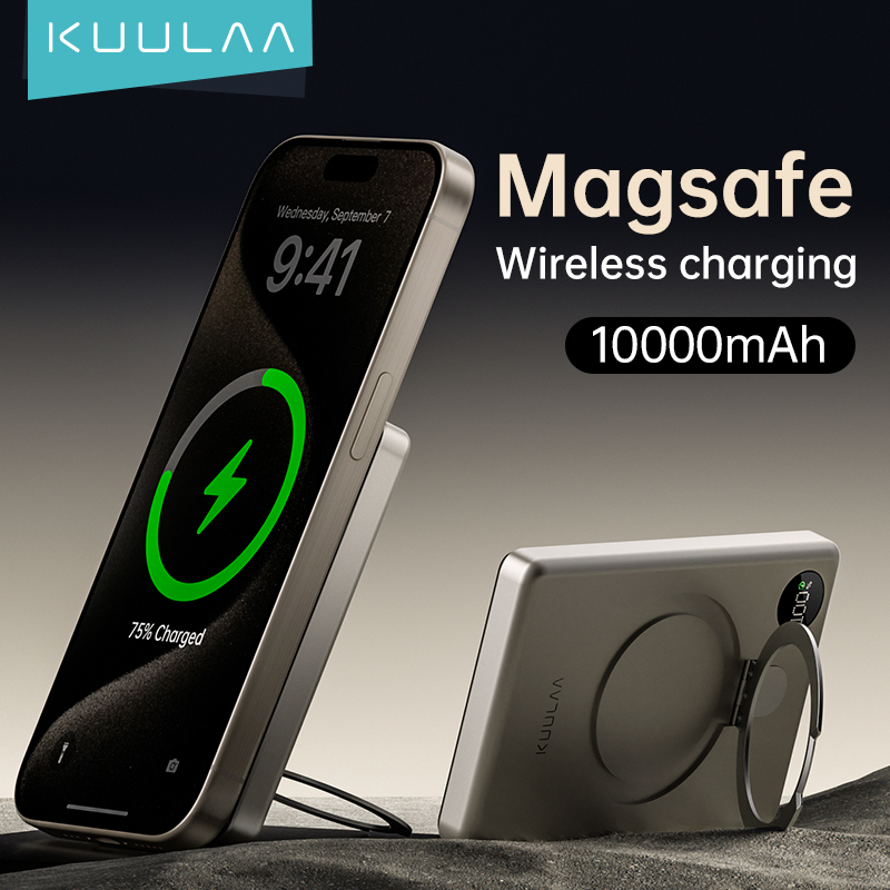  KUULAA PD20W Sạc Dự Phòng Không Dây with Stand 10000mAh Sạc Nhanh Power Bank Cho iPhone 15 12 13 14 pro max Cục sạc dự phòng Magnetic PowerBank 