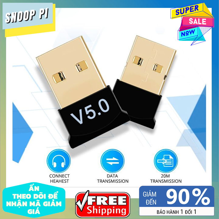 Thiết bị USB thu phát Bluetooth 5.0 cho máy tính , laptop, điện thoại .....