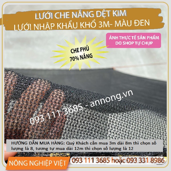 Lưới dệt kim khổ 3m , che phủ 70% - lưới che nắng dệt kim, lưới che nắng khổ 3m, lưới che nắng nhập khẩu
