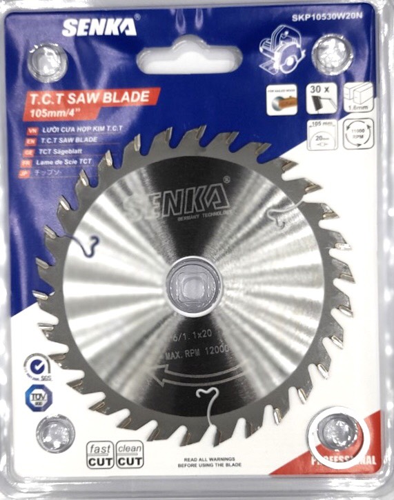 1 Lưỡi hợp kim Professional CẮT GỖ hiệu SENKA dùng cho máy cầm tay 1 tấc, CHỌN 18-20-30-40 RĂNG
