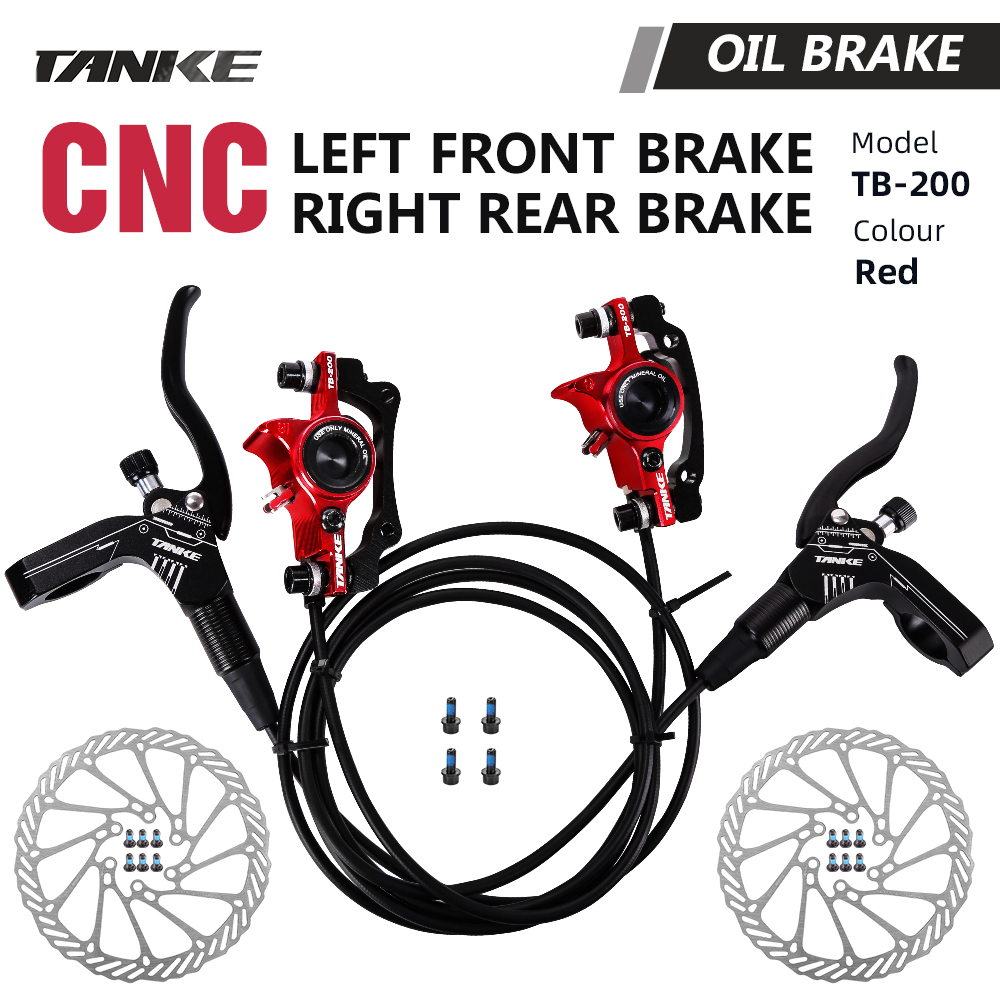 TANKE MTB Xe đạp 160mm Phanh đĩa dầu dành cho xe đạp 160mm Rô-to Calibre Dầu thủy lực Kẹp phanh phía trước Tay nắm phía sau Một trụ B Bộ phận xe đạp CNC đạp xe Thiết kế xi lanh tích hợp ban đầu, bộ truyền động kép, xe đạp điện đa năng Zoom 875