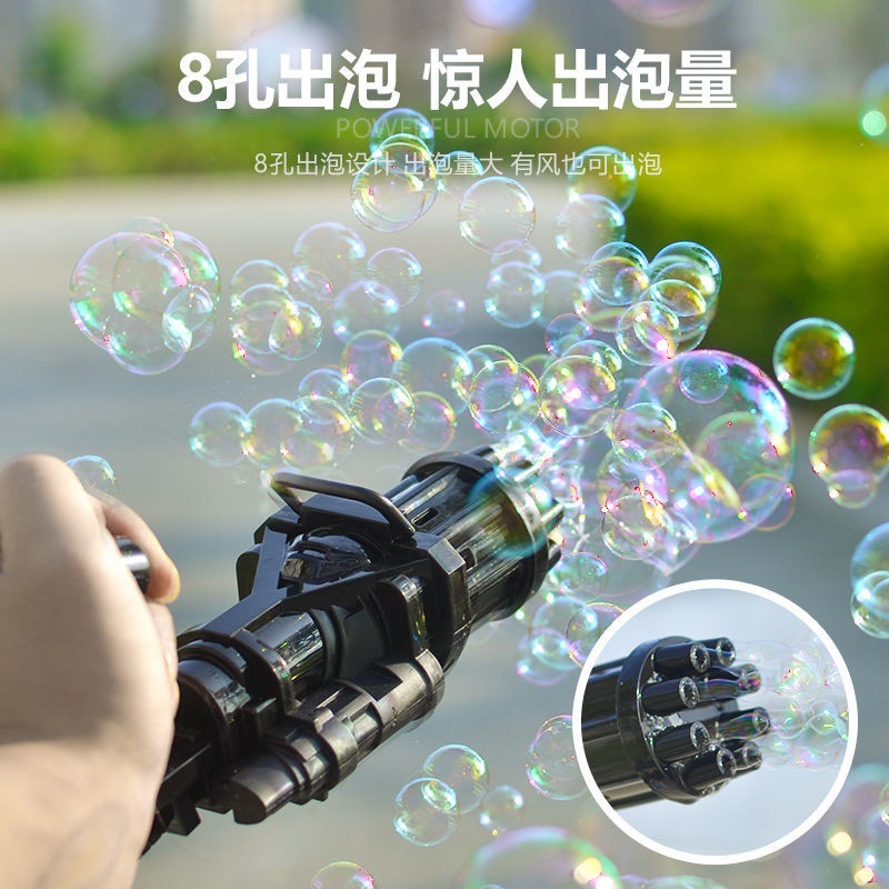 (Tặng PIN) Sung Bắn Bong Bóng 8 Nòng Siêu Mạnh