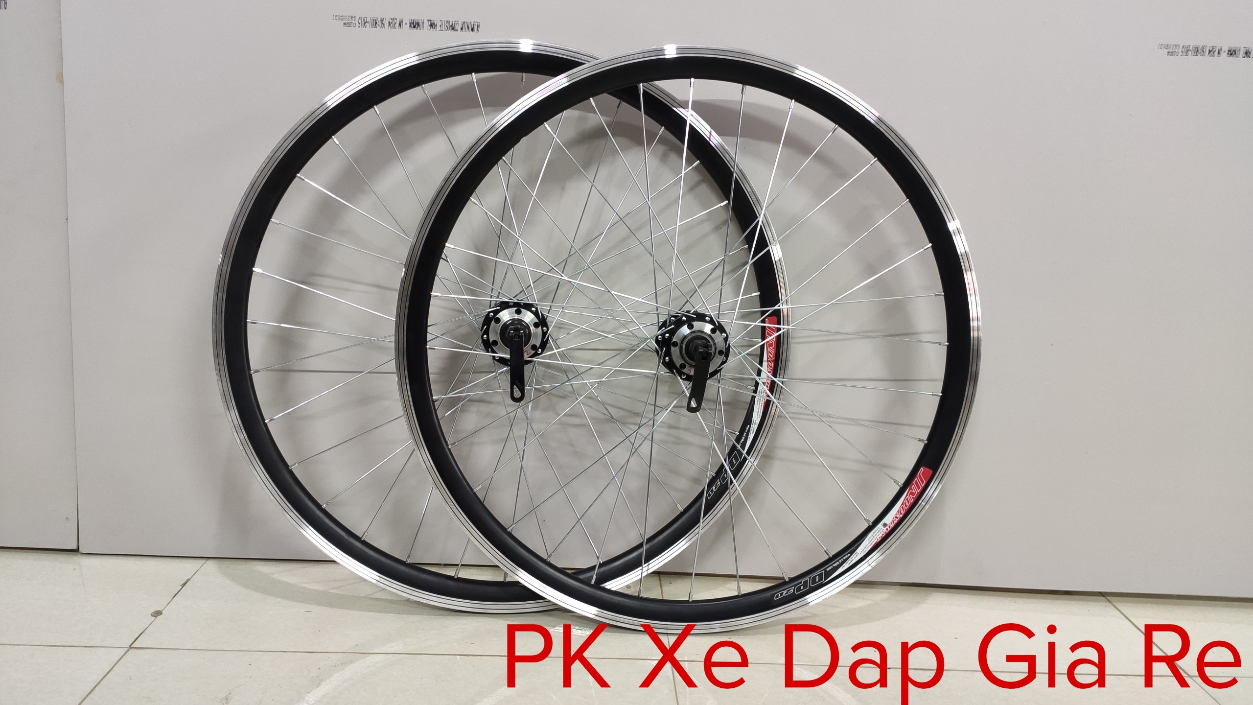 Bộ vành xe đạp 700c đan sẵn, Vành nhôm 2 lớp đan sẵn moayo nhôm bạc đạn, líp vặn, Có thể sử dụng phanh đĩa và phanh vành - PK Xe Dap Gia Re