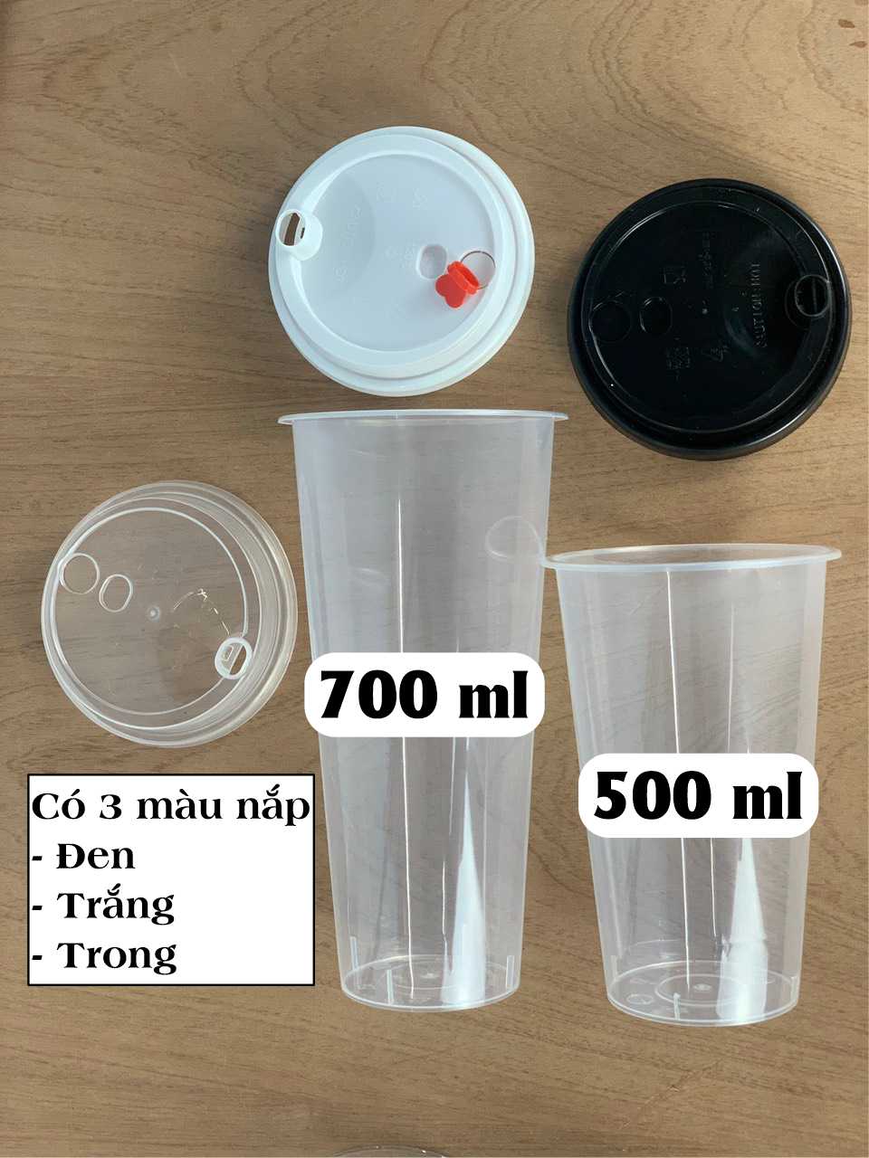50 Ly trà sữa tim dày 500ml kèm nắp, ly nhựa cứng dày dặn chịu được nhiệt. Thân thiện với môi trường Dùng một lần