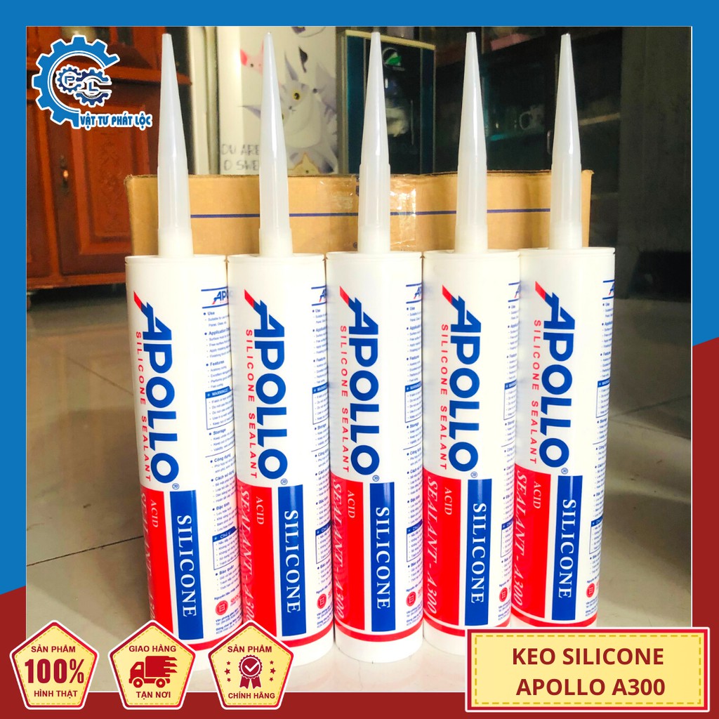 Keo Silicone Apollo A300 trắng sữa, trắng trong, xám, đen