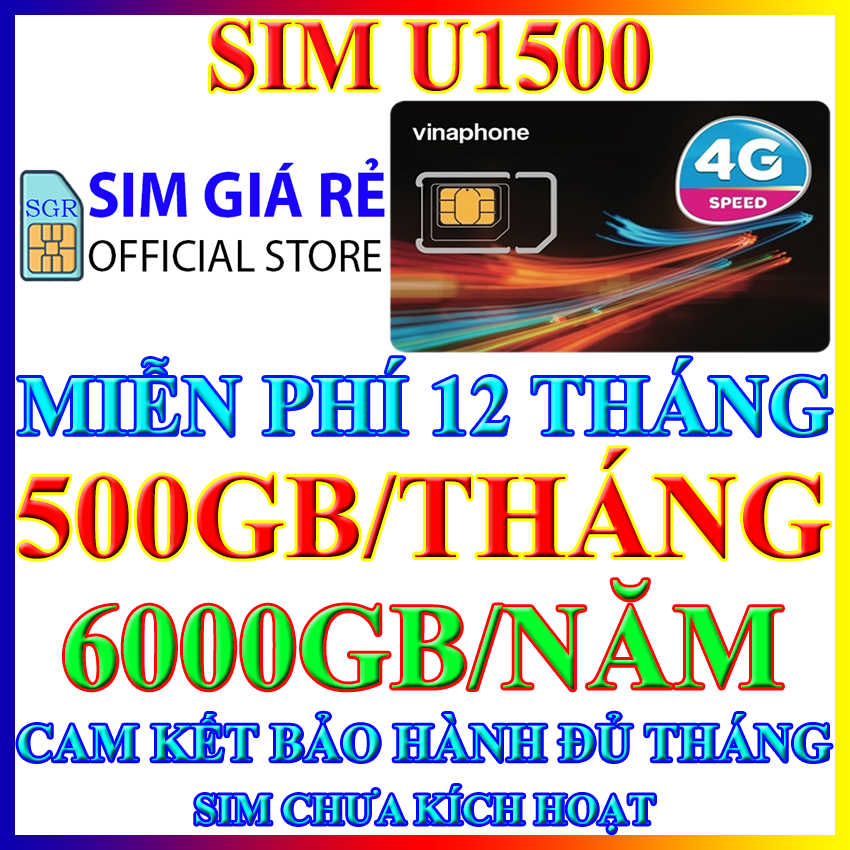 FREESHIP - Sim 4G Vinaphone trọn gói 1 năm D159V, U1500, BIG50Y, FHAPPY, D89Y, D500 - Shop sim giá rẻ - CHƯA KÍCH HOẠT.