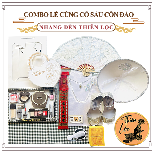 Trọn bộ lễ cúng cô sáu côn đảo, nón lá, phụ kiện giay cúng - thờ cúng thiên lộc