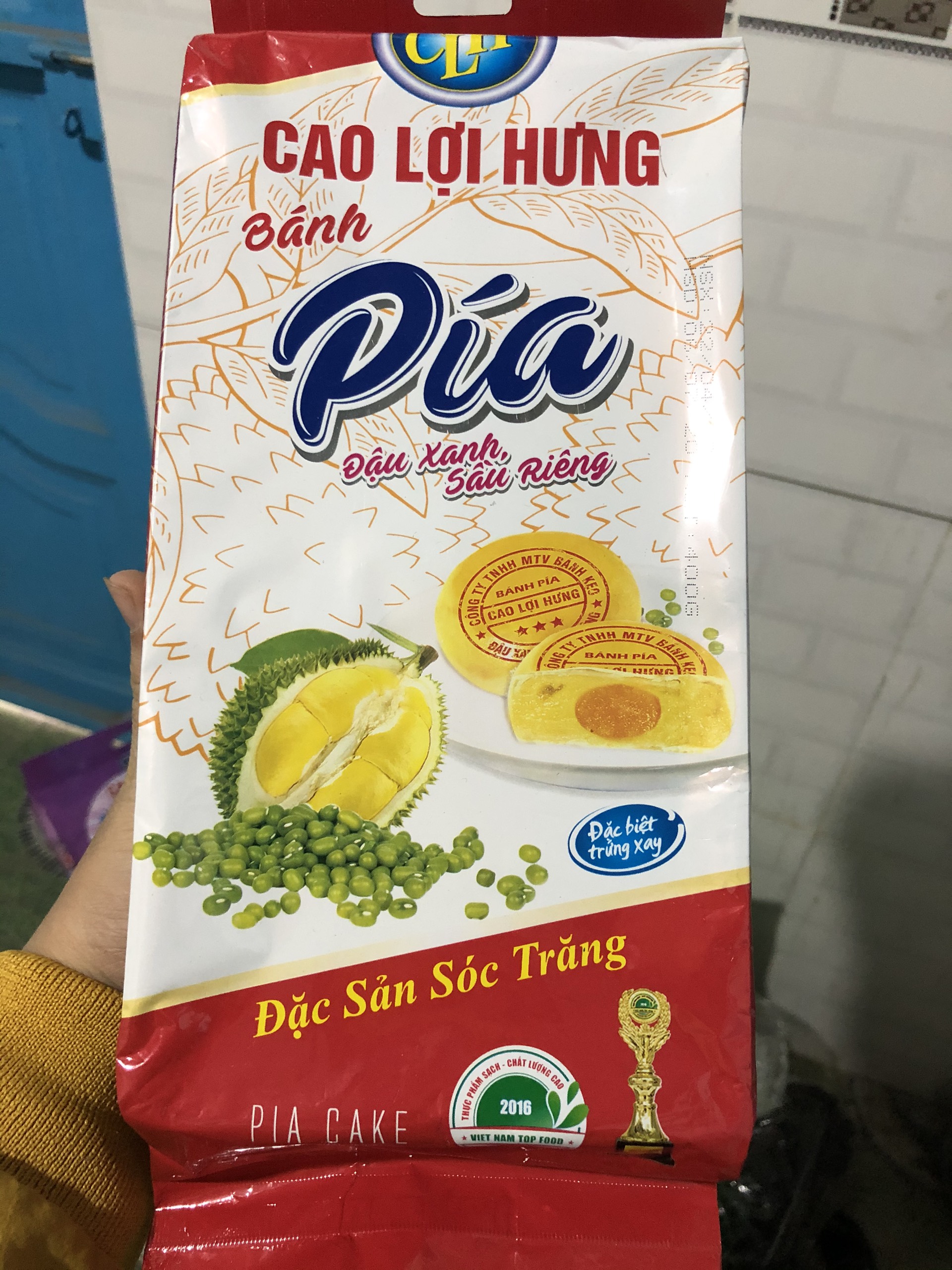 Bánh Pía Đậu Xanh-Sầu Riêng 450g( 4cái/ túi)