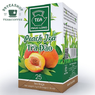 Trà đào túi lọc phúc long - hộp 25 gói 2g, set 10 gói 2g
