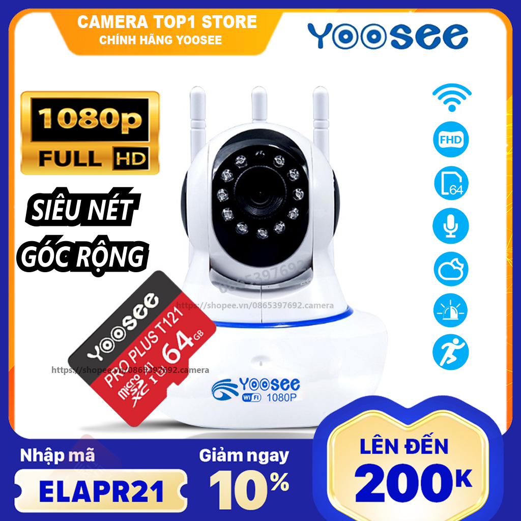 Camera Yoosee xoay 360 2.0mp 1080p fhd - góc rộng quan sát rõ ngày đêm sản phẩm đang được săn đón chất lượng đảm bảo và cam kết hàng đúng như mô tả