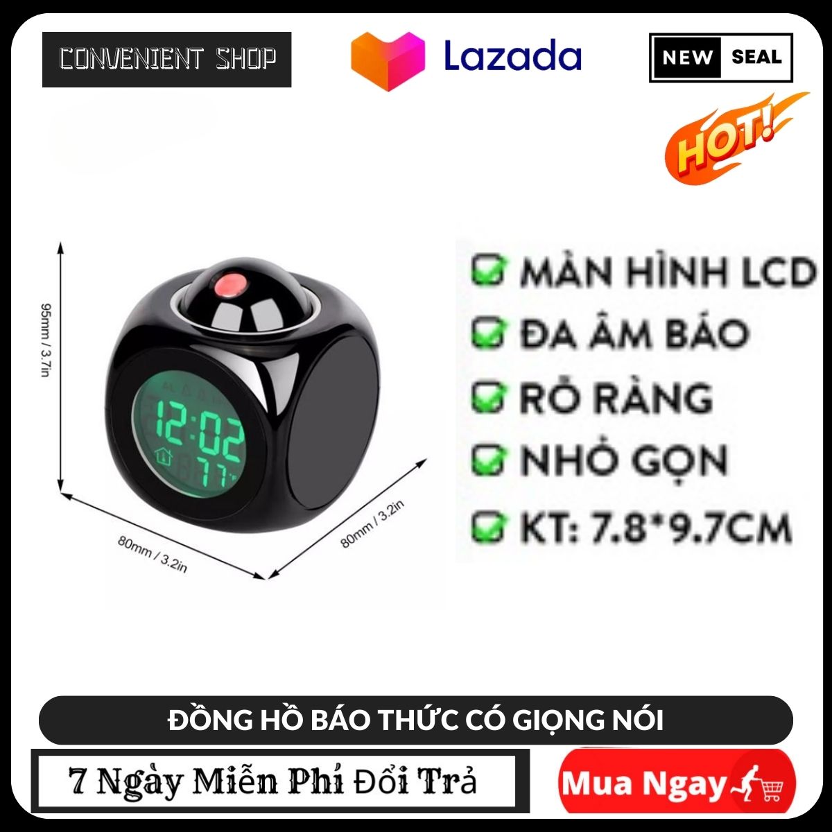 Đồng hồ để bàn decor, đồng hồ báo thức. đồng hồ báo thức có giọng nói - đồng hồ để bàn độc lạ, đồng hồ báo thức để bàn.