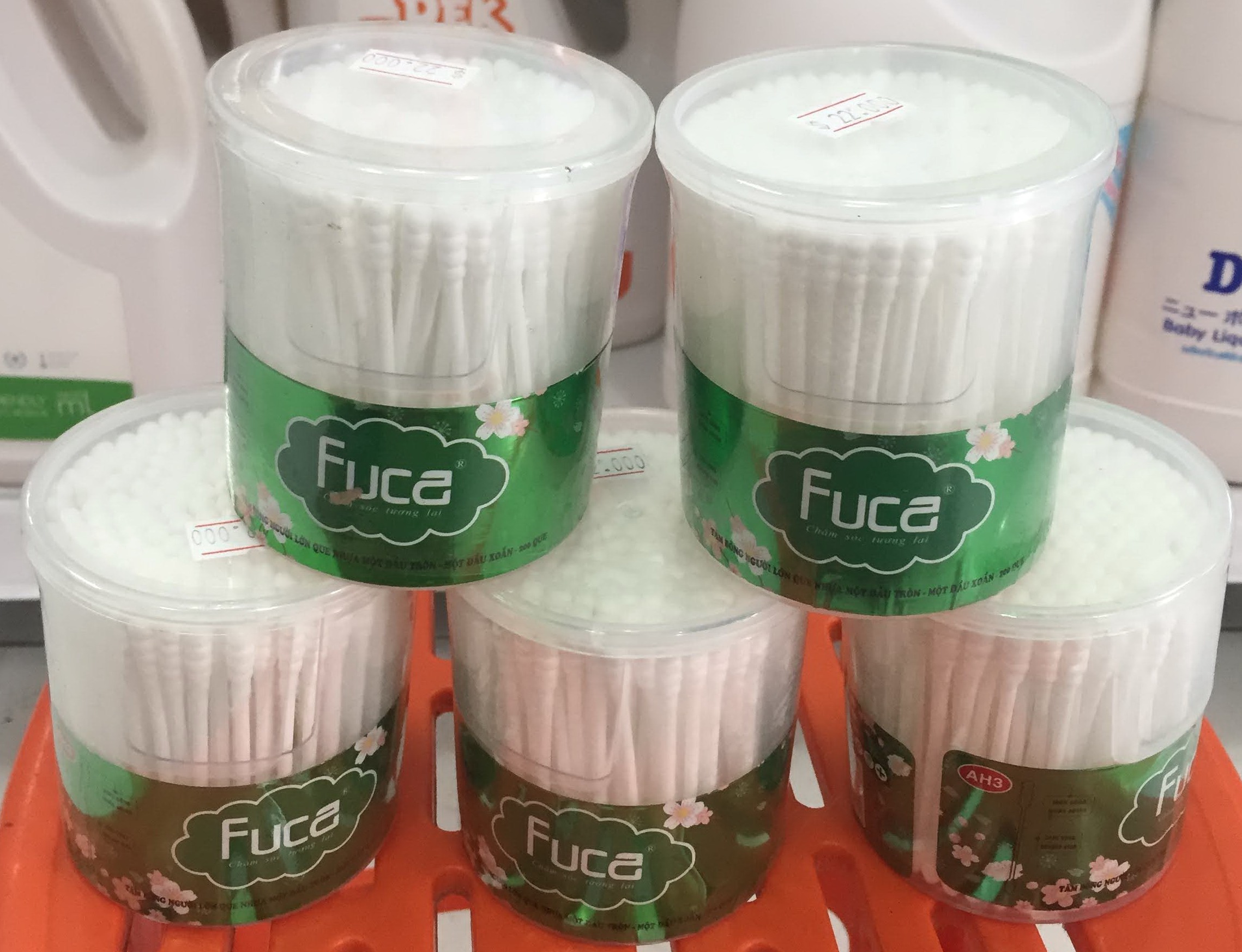 Combo 5 hôp tâm bông ráy tai người lớn Fuca hộp 200 bông