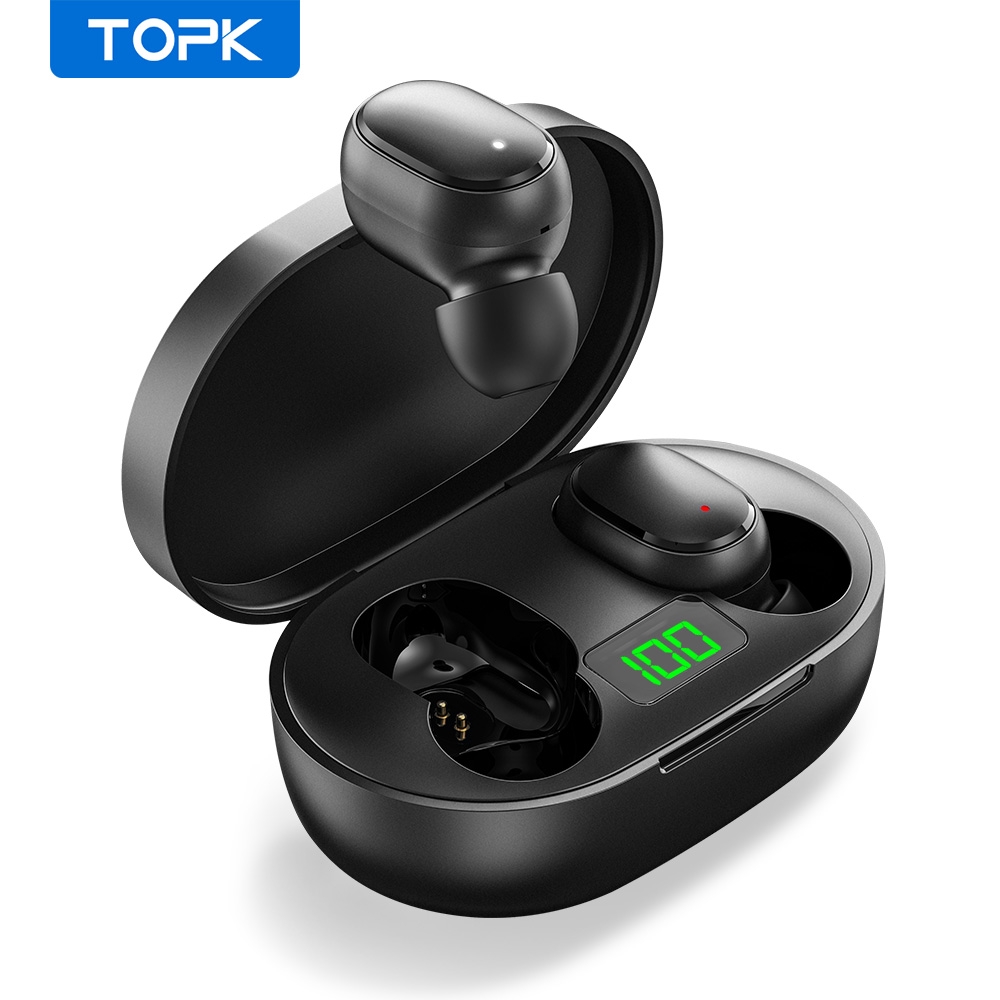 Tai nghe nhét tai topk t24 tws hỗ trợ bluetooth 5.0 không dây dành cho điện thoại samsung huawei xiaomi