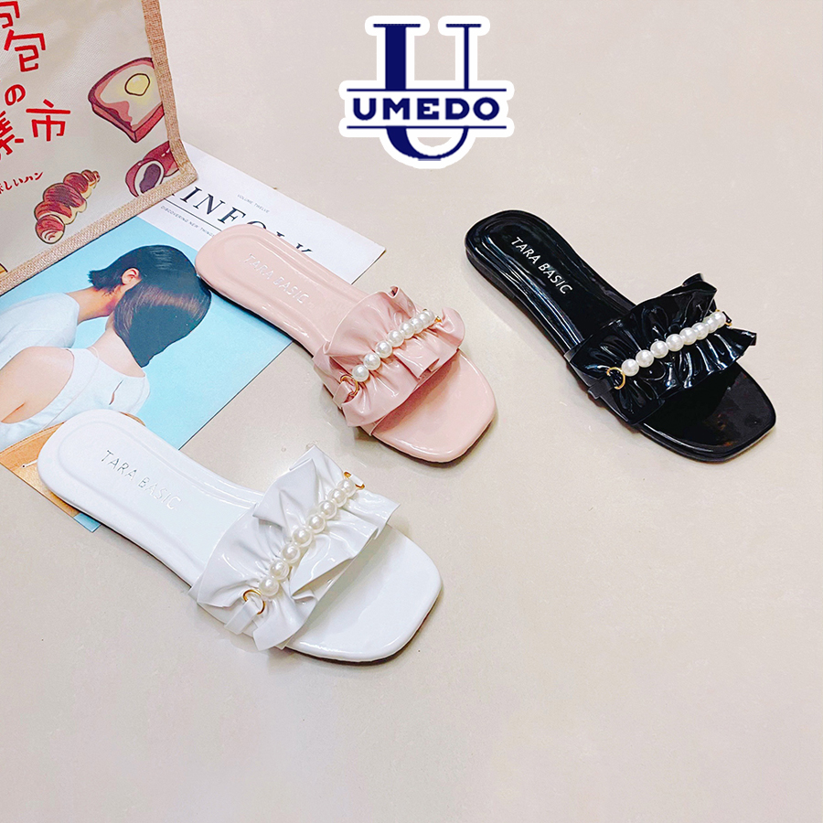 Dép nữ quai ngang bèo nhún ngọc umedo cực dễ thương - tt273