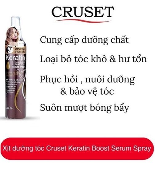 Xịt dưỡng tóc CRUSET KERATIN BOOST Thái Lan