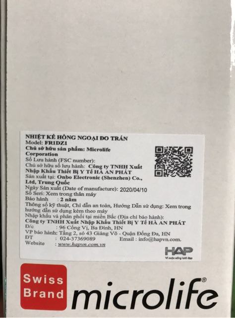 Nhiệt kế hồng ngoại đo trán Microlife