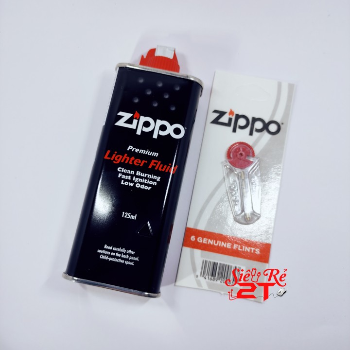 Combo 1 Xăng Zippo, 1 vỉ đá lửa Zippo 6 viên - Hàng chính hãng