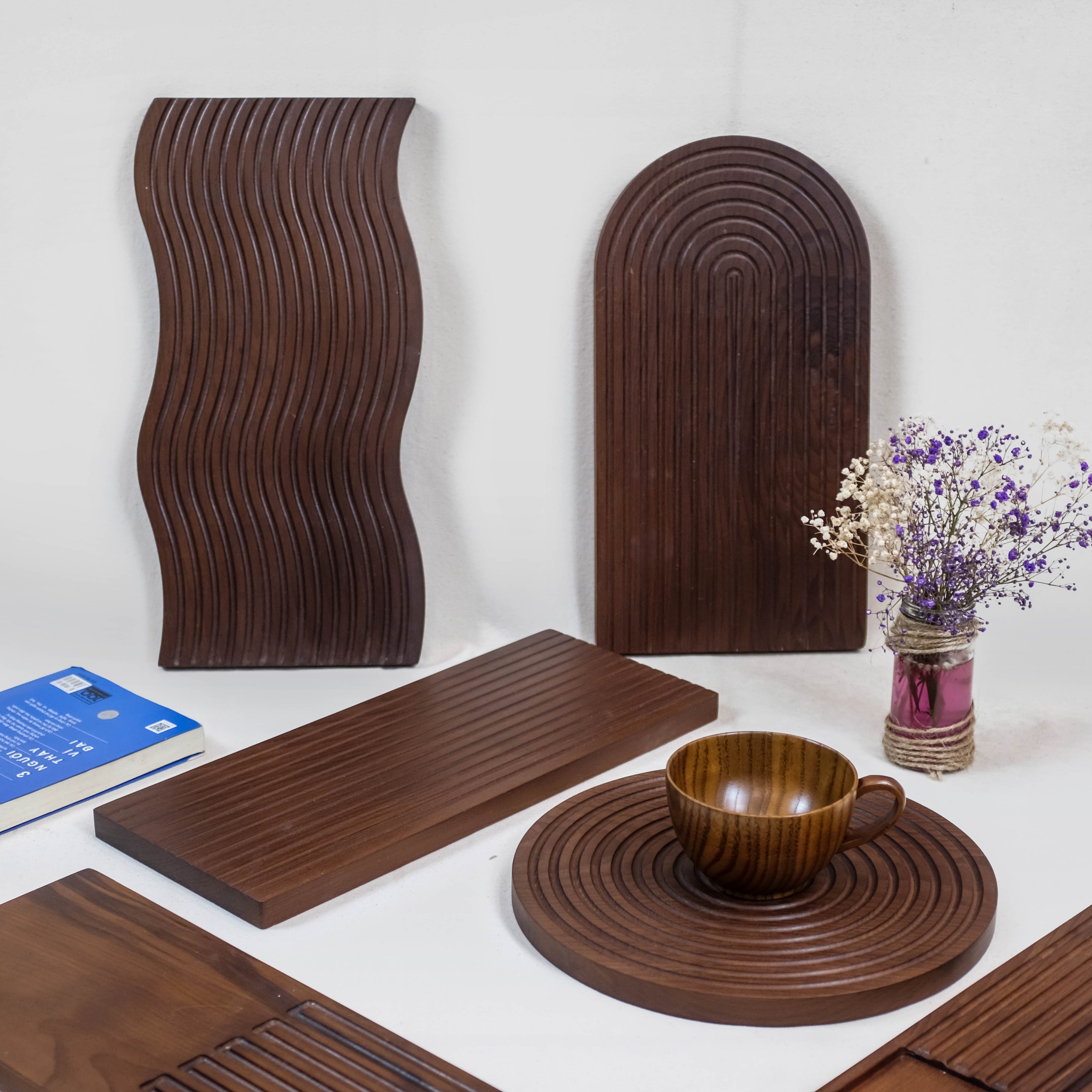 Khay gỗ Thermo, Khay gỗ decor trang trí, Đĩa gỗ chụp ảnh chất liệu gỗ tự nhiên đa năng - khodogohanoi