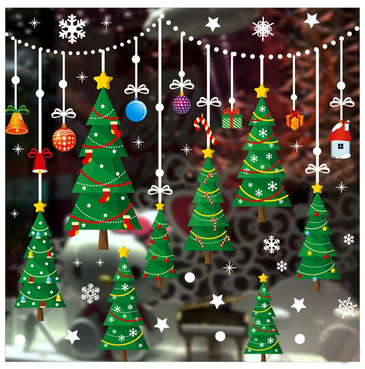 Tranh Decal Dán Kính Trang Trí Cây Thông Giáng Sinh Merry Christmas 01