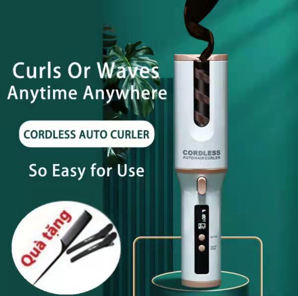 Máy uốn tóc tự động xoay 360 độ máy làm tóc xoăn sóng mini cầm tay 3 in 1, Máy uốn tóc cao cấp đa chức năng