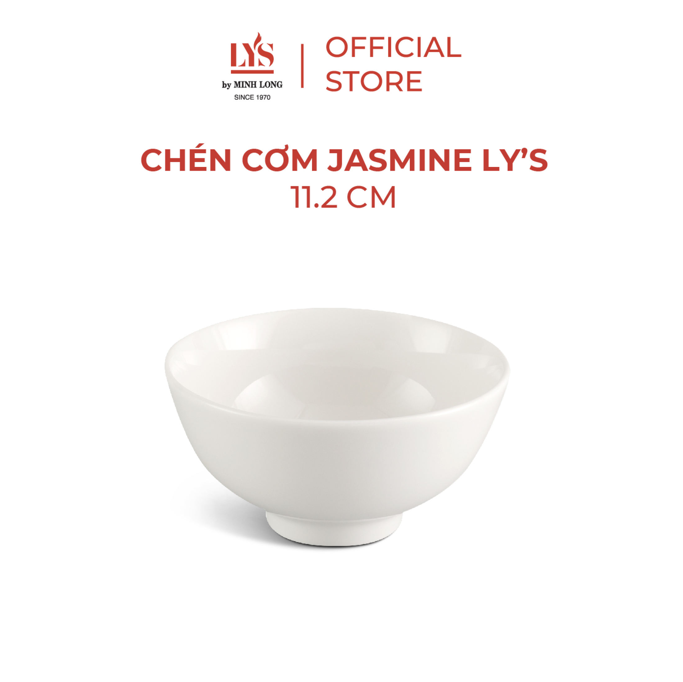 Bộ 10 Chén Ăn Cơm Minh Long  Jasmine Ly's Horeca Trắng Ngà hàng đẹp cao cấp dùng trong gia đình tặng người thân, ban bè
