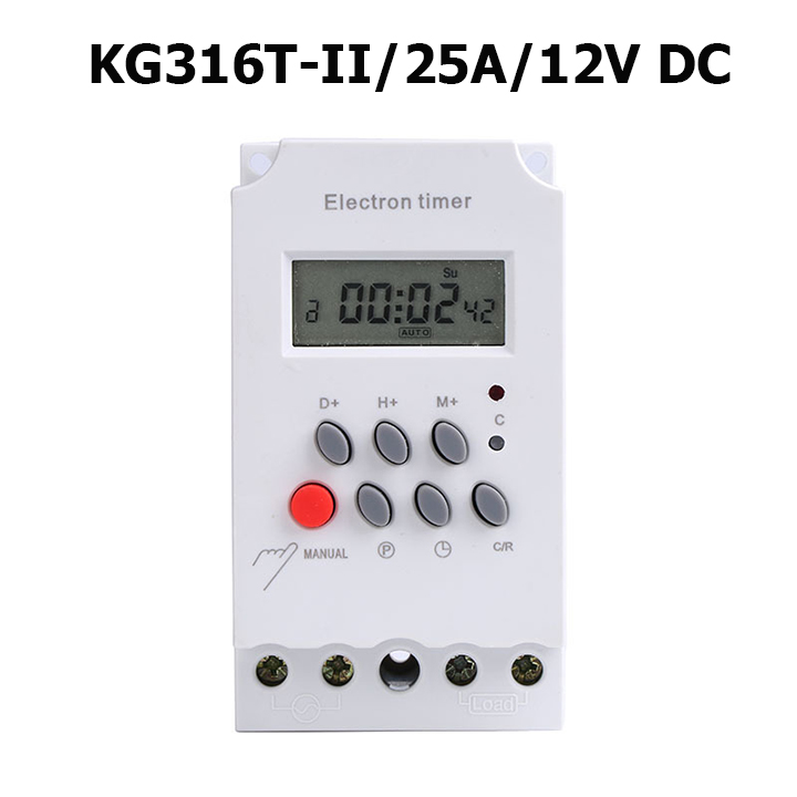 Timer hẹn giờ bật tắt điện tự động 12V/DC Kg316T-II sử dụng điện 1 chiều 12V