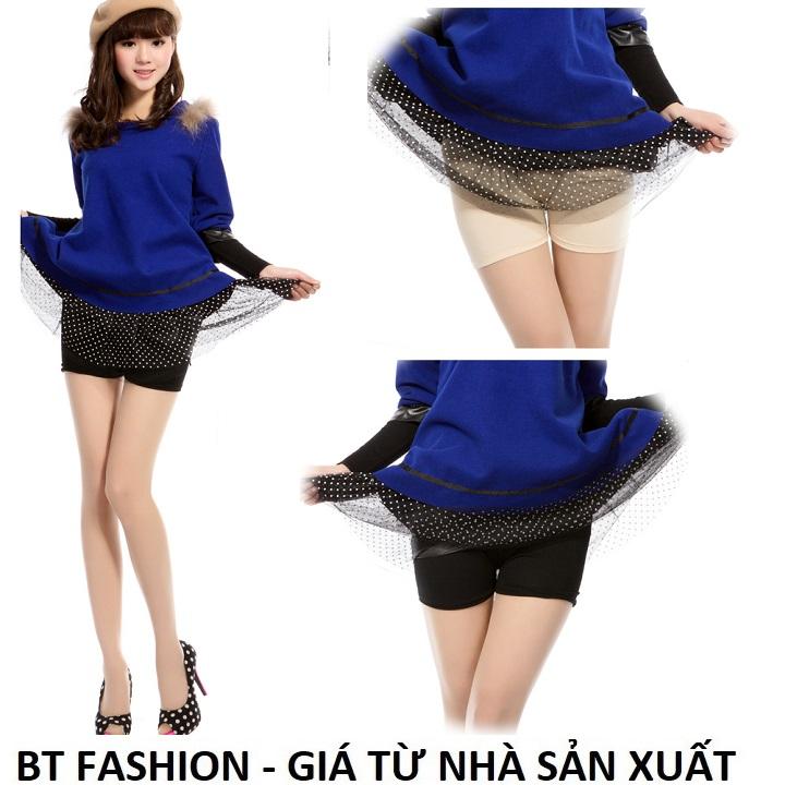 Bộ 02 Quần Đùi Lót Thun Mặc Váy, Ở Nhà  Đi Ngủ- BT Fashion (SO07 Đen + Da)