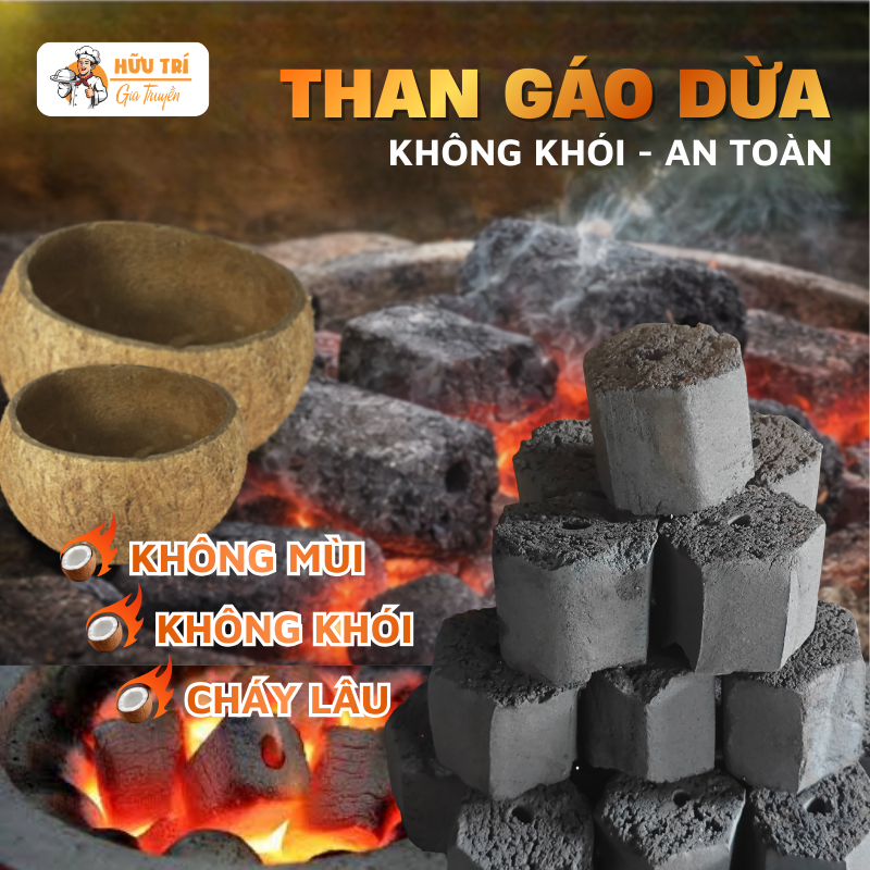 Than Gáo Dừa Cháy Lâu, Giữ Nhiệt Ổn Định, Nướng BBQ Ngon AN Toàn 3kg