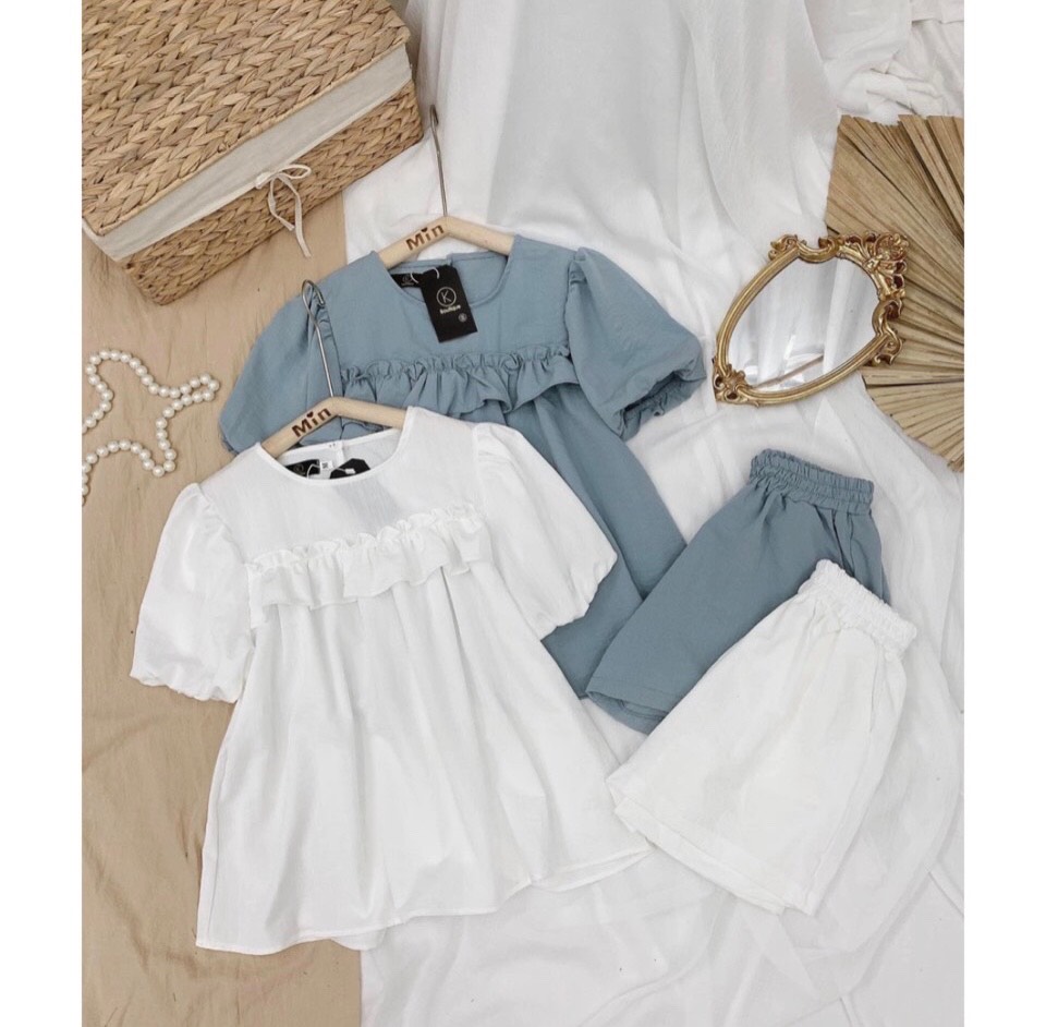 Đồ bộ đùi vải đũi linen lụa siêu dễ thương mềm mát không nhăn thời trang