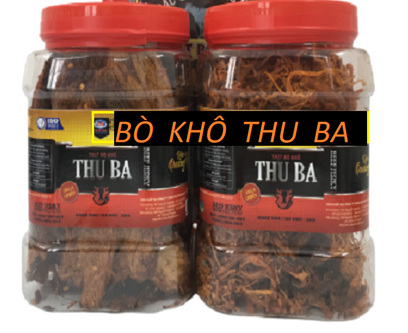 Combo 2 hộp bò khô thu ba 500gr loại 1, thơm ngon đậm vị, đặc sản việt nam
