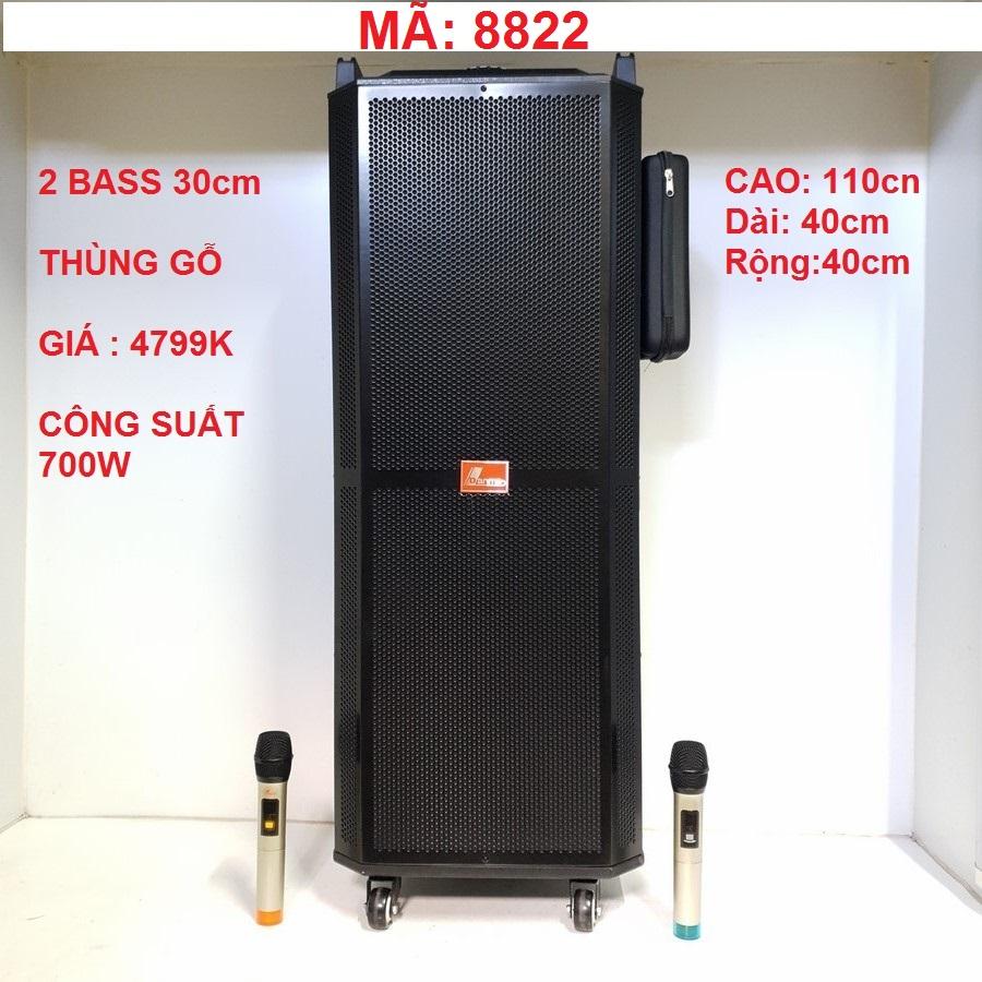 Loa kéo dj danms 8822 , loa di động 2 bass 3 tấc, power max 700w