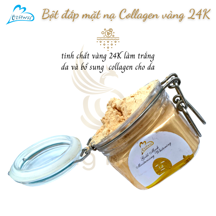 OZAWA TINH CHẤT VÀNG 24K VÀ COLLAGEN, Bột đắp mặt nạ, Thúc đẩy tái tạo da, nâng cao năng lực ôxy hóa của da, Cung cấp chất dinh dưỡng cho tế bào, Loại bỏ các nếp nhăn, khôi phục sự cân bằng màu da - Mỹ phẩm Song Phụng