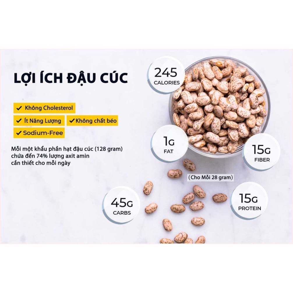 Đậu Cúc Hữu Cơ Mỹ/ Argentina 500G *FREESHIP* Đậu Cúc Pinto Peas Hỗ Trợ Giảm Cân Giữ Dáng Đẹp Da