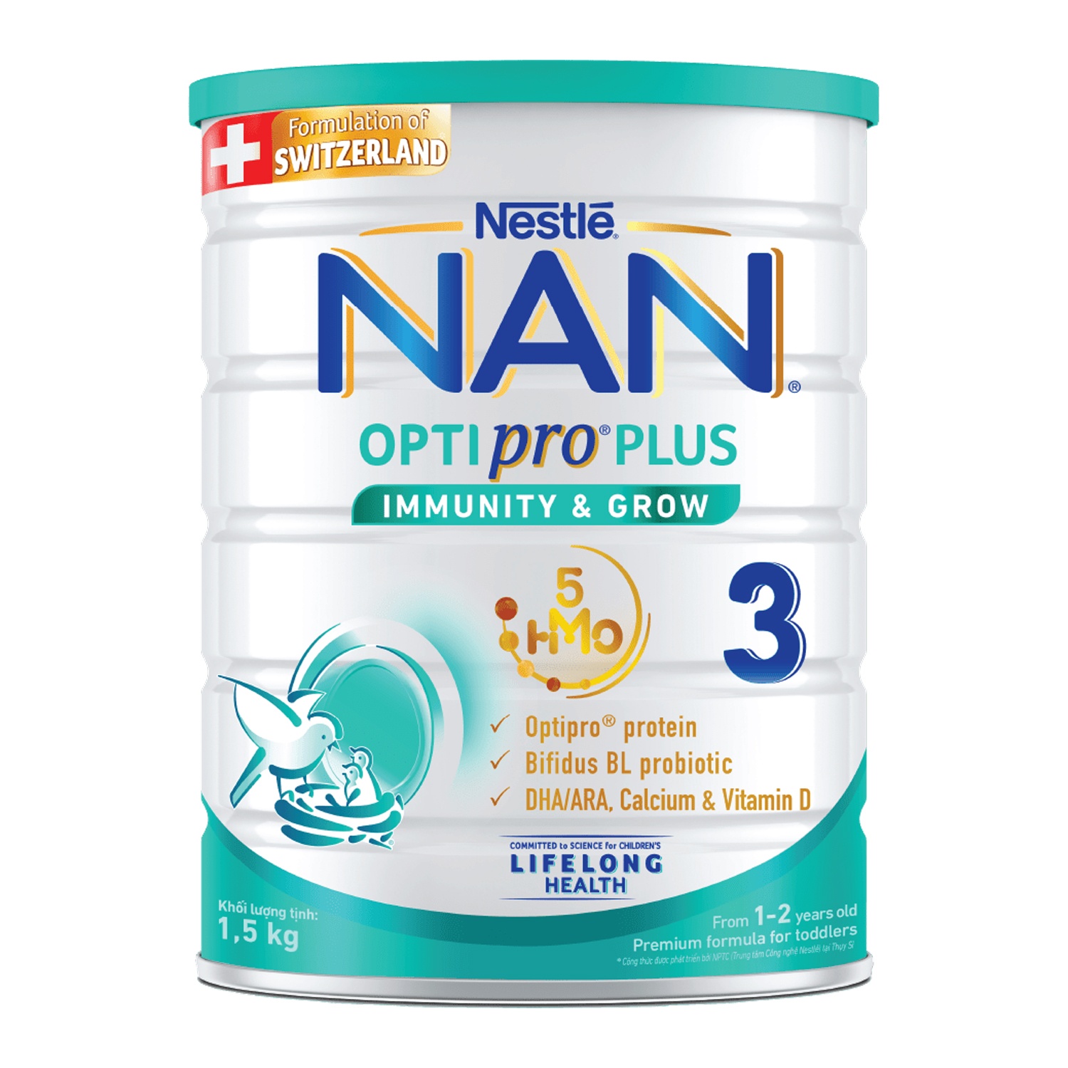 Sữa Bột Nestle Nan Optipro 5 HMO 3 1.5kg MẪU MỚI