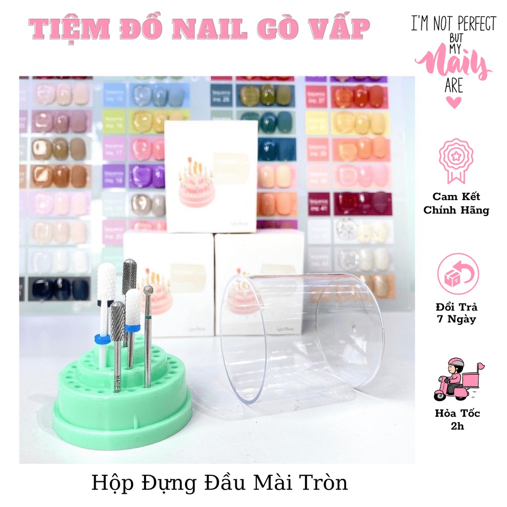 Hộp đựng đầu mài móng tròn