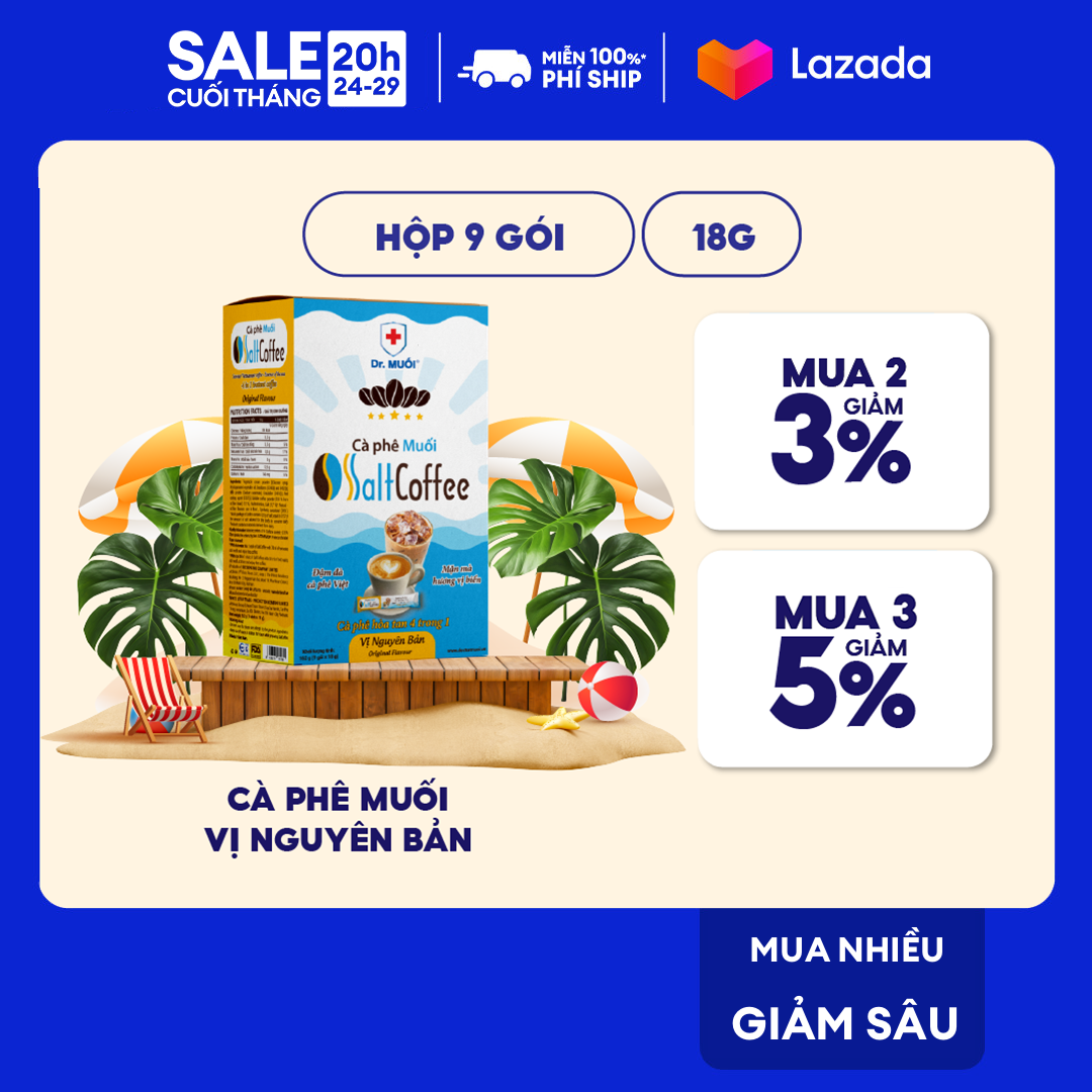 Cà phê muối SaltCoffee, cà phê hòa tan 5 in 1 dạng gói tiện lợi - Yến Việt