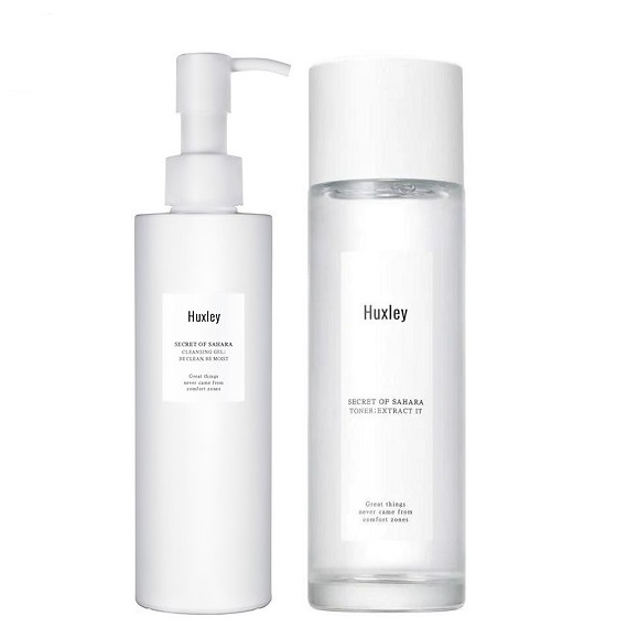 Combo Làm Sạch Sâu, Se Khít Lỗ Chân Lông Chiết Xuất Xương Rồng Huxley (SRM Cleansing Gel 200ml + Toner Extract It 120ml)