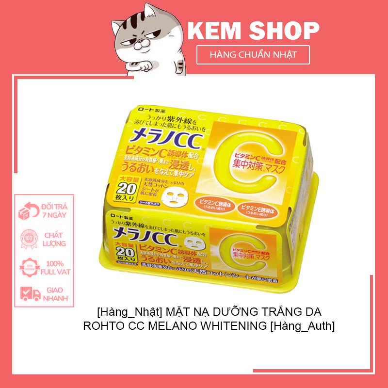 Mặt nạ dưỡng trắng da rohto cc melano whitening