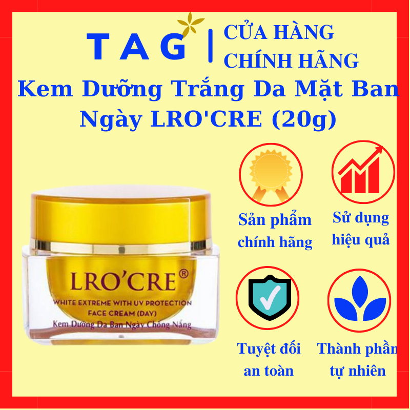 Kem dưỡng trắng da mặt ban ngày lro'cre