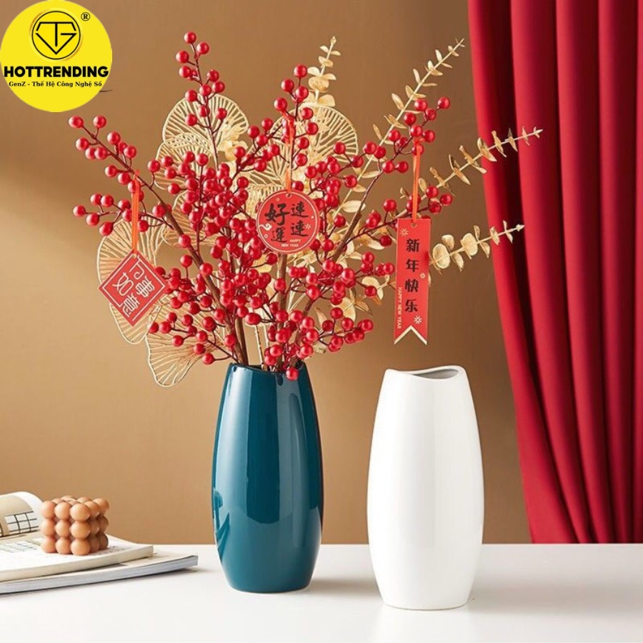 Bình hoa sứ cao cấp nhập khẩu phong cách vintage cắm hoa trang trí decor