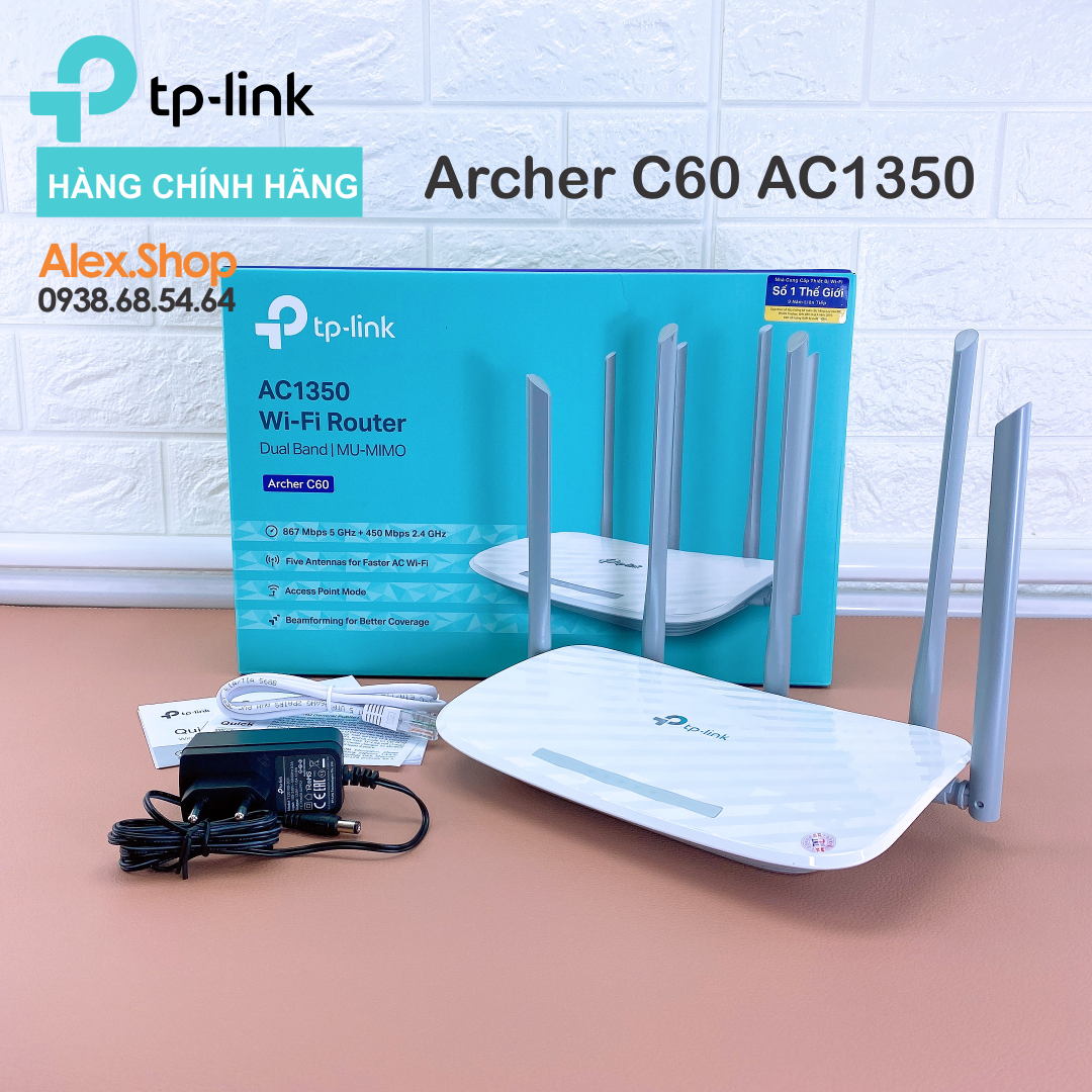 🔥17.9 - 30.9🔥[Chính Hãng] TPLink C60 Archer Phát WiFi Băng Tần Kép AC1350