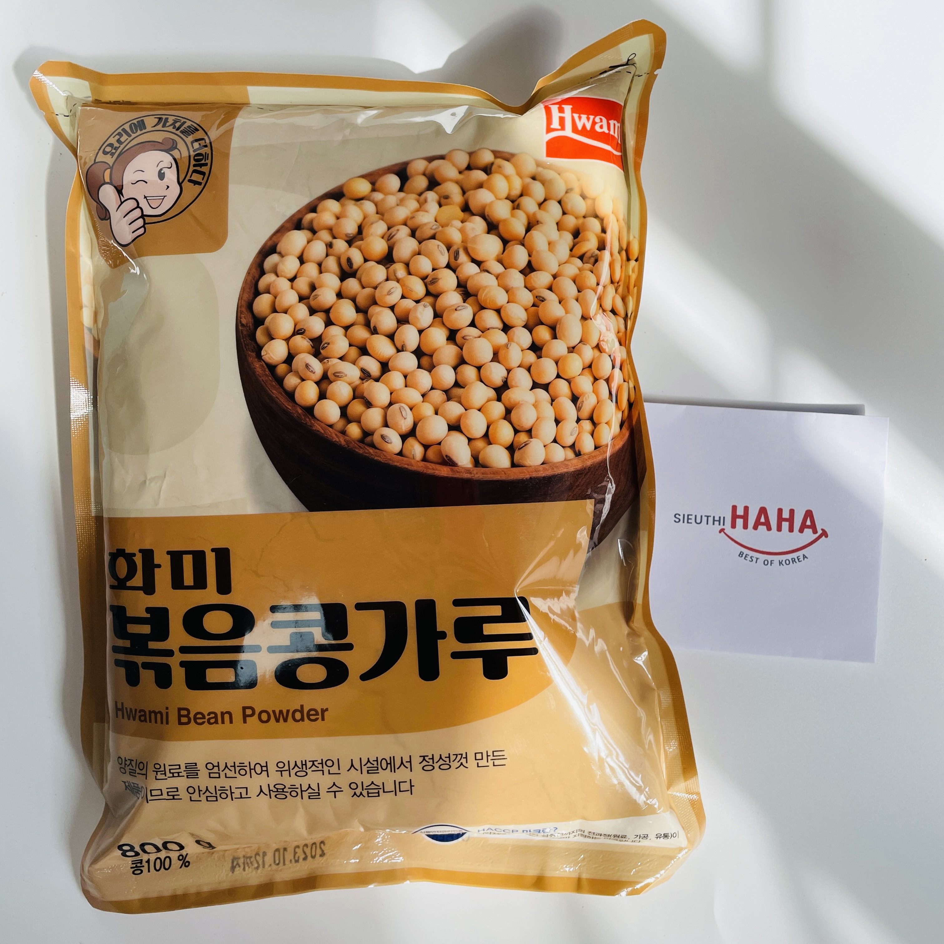Bột đậu nành rang hàn quốc 800gr Hwami Roasted Bean Powder