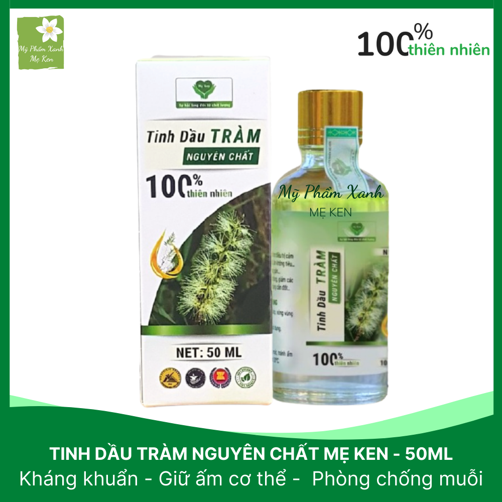 Tinh dầu tràm nguyên chất Mẹ Ken Giữ ấm cơ thể, chống cảm lạnh, giảm ho, sổ mũi, cảm gió cho bé, phòng chống muỗi, giảm đau nhức xương khớp – Chai 50ml.