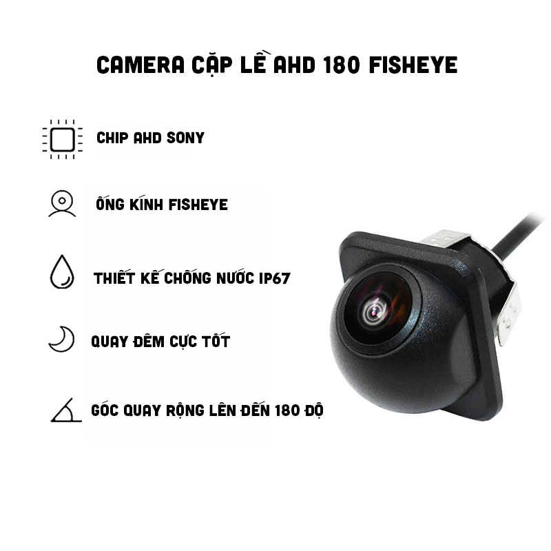 Camera Ô Tô AHD Mũ Rơm Góc Rộng Đa Năng