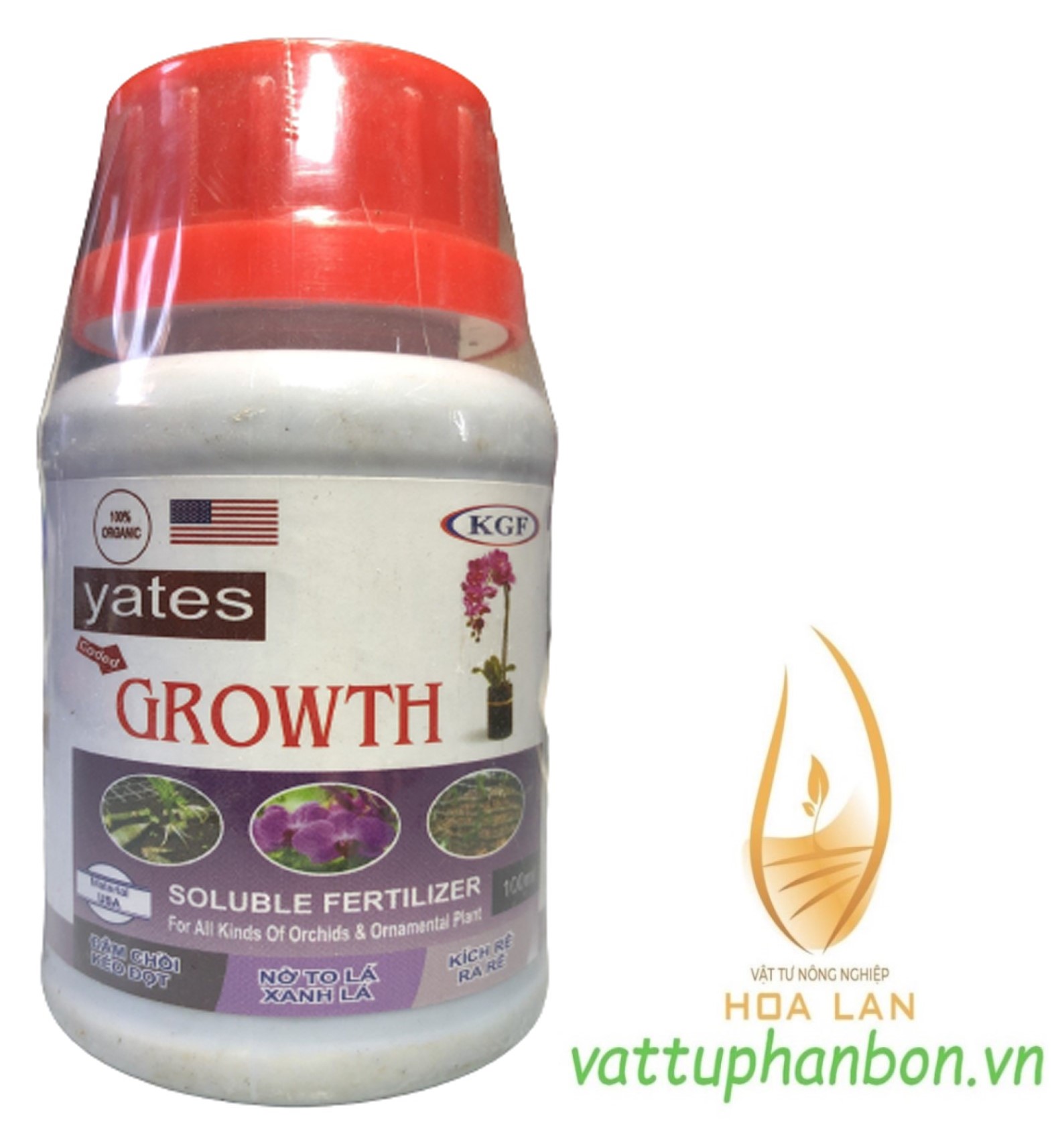 Phân bón organic 100% growth - usa - nở to lá, xanh lá - kích rễ, ra rễ - #641a# 100ml